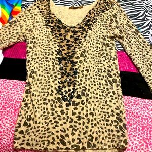 Beautiful Belldini leopard jeweled sweater